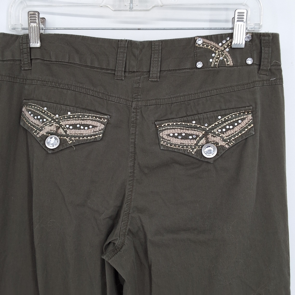 Style & Co Dark Tummy Control Olive Trousers - Picture 6 of 6